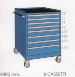 Schuifladenkast op wielen met 8 laden MR 85 03