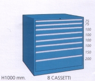 Schuifladenkast met 8 laden B 100 85