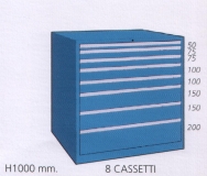 Schuifladenkast met 8 laden B 100 86