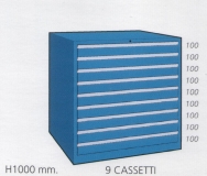 Schuifladenkast met 9 laden B 100 01