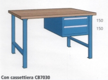 1500x800x870mm werkbank beuken werkblad met 2 lade