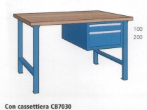 1500x800x870mm werkbank beuken werkblad met 2 lade