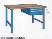 2000x800x870mm werkbank beuken werkblad met 2 lade