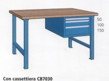2000x800x870mm werkbank beuken werkblad met 3 lade