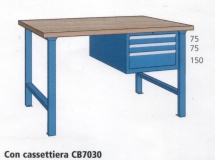 2000x800x870mm werkbank beuken werkblad met 3 lade