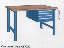 2000x800x870mm werkbank beuken werkblad met 4 lade
