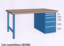 1500x800x870mm werkbank beuken werkblad met 5 lade