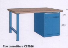 2000x800x870mm werkbank beuken werkblad met 1 lade+1 deur