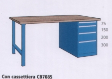 2000x800x870mm werkbank beuken werkblad met 4 lade