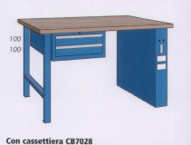 2000x800x870mm werkbank beuken werkblad met 2 lade