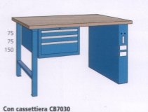 2000x800x870mm werkbank beuken werkblad met 3 lade