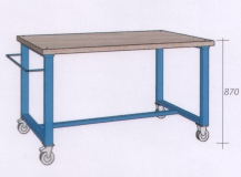 2000x800x870mm werkbank beuken werkblad met wielen
