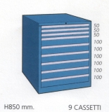 Schuifladenkast met 9 laden M 85 91